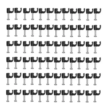 100db műanyag kábelcsipesz asztali kábelszervező huzalkábel rögzítő telefonvonal rögzítő rögzítő Fali bilincs (fekete)
