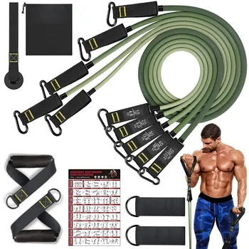 11 részes multifunkcionális ellenállási szalagkészlet Professional Fitness rugalmas gumi edzésbővítő hordozható otthoni edzőtermi kiegészítők