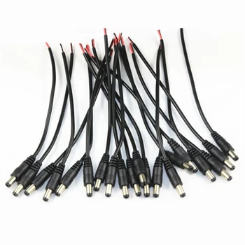 12V DC csatlakozók férfi vagy nő Anya kábel adapter dugó tápegység 15cm hosszú 5.5 x 2.1mm 5050/3528 LED szalag fényhez