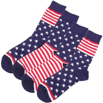 2 pár Amerikai zászlós zokni Pamut zokni Vicces harisnya Cső zokni férfiaknak nőknek