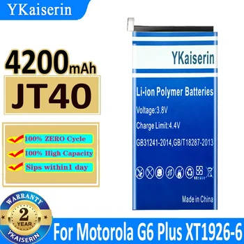 4200mAh YKaiserin akkumulátor JT40 Motorola Moto G6 Plus G6Plus XT1926-6 XT1926-7 Új Bateria + Track Code