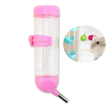 4X Pet kutya vízadagoló, függő automatikus vízivó adagoló csepegés nélkül rozsdamentes acél golyó 125ML (rózsaszín)