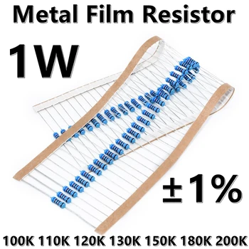  (50db) 1W fém film ellenállás 1% ötszínű gyűrűs precíziós ellenállás 100K 110K 120K 130K 150K 180K 200K