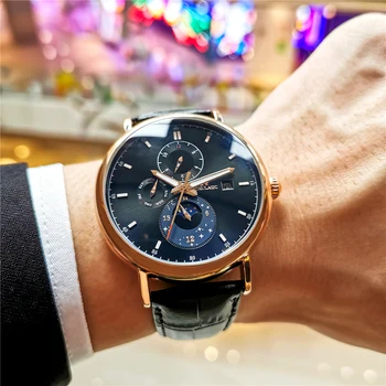 AOKULASIC Top márka önfelhúzó órák Férfi luxus mechanikus automata óra férfi üreges óra világító dátum óra csukló