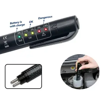  Autófék folyadék teszter toll LED jelző olajminőség-ellenőrző eszköz a Dot3 / Dot4 / Dot5.1 automatikus fék diagnosztikai teszteléséhez hidraulikus
