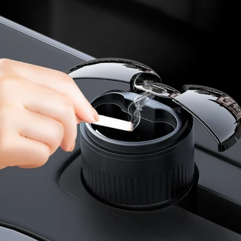 Autós intelligens hamutartó automatikus nyitás Záró infravörös érzékelő USB újratölthető füstmentes fényérzékeny tükör hamutartó fedéllel