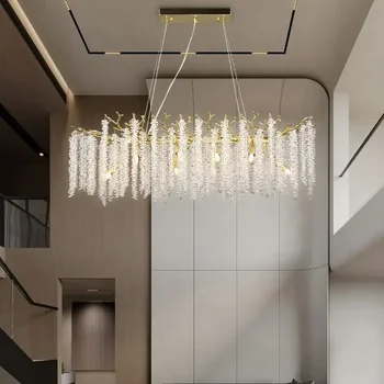 Branch kristály mennyezeti csillár hálószobához Nappali Étkező Konyha Modern Luxus Arany K9 Kristály Függő csillárok