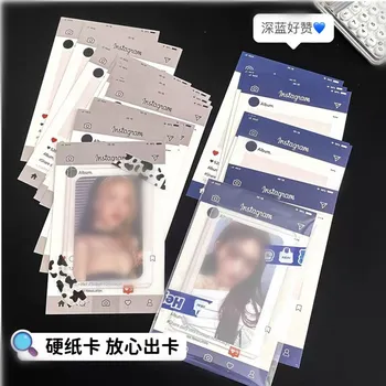 DIY fotókártyák Vissza kemény papír csomagolóanyagok 10db, koreai fotókártya csomagolás karton csomagolás ajándék dekoráció
