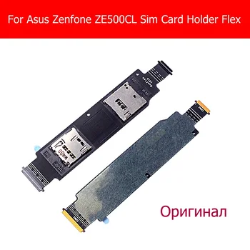 Eredeti Sim és Micro SD kártyaolvasó tartó kontaktor flexibilis kábel Asus készülékekhez zenfone 2 5.0 ZE500CL Z00D Sim foglalat nyílás tálca FPC PCB
