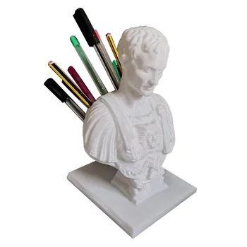 EZONE kreatív Julius Caesar szobor ceruzatartó gyanta ides of March Asztali tolltartó Home Office íróasztal rendszerező Dekor Toll tartó