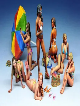 Festetlen készlet 1/35 modern A BEACH GIRL csak 7 lány figura Gyanta figura modell készlet Gyanta készlet Unassambled