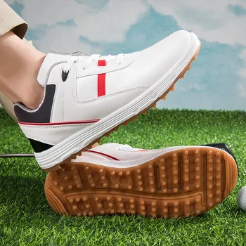 Férfi és női golfcipők Classic Comfort edzőcipők Férfi fehér fű Fitness golfcipők 36-46-os méret