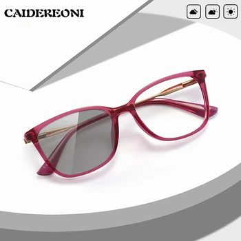 GENEVIEVE Egyszerű új dizájn Classic keret női szemüveg testreszabható dioptriás kékfény-gátló szemüveg fotokróm 2057