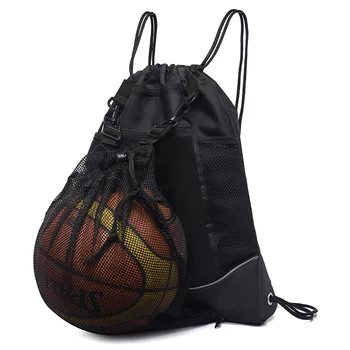 Hordozható húzózsinóros kosárlabda hátizsák hálós táska Futball foci röplabda labda tároló táskák Kültéri sportok Utazás Edzőterem Jóga