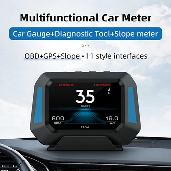 HUD Head-up kijelző OBD2 GPS projektor Digitális autó OBD sebességmérő Dőlésszögmérő 4x4 terepjáró elektronikus automatikus tartozékok