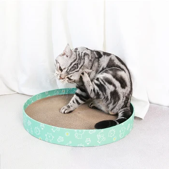 kerek kisállat macska játék kaparóágy hullámpapír macska kaparódeszka cica számára nagy multifunkcionális kisállat bútor kellékek