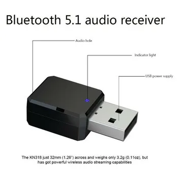 KN318 vezeték nélküli 5.1 audio vevő adó adapterek 3,5 mm-es AUX USB adaptáló eszköz autózenéhez Audio Reciever kihangosító KN318 vezeték nélküli 5.1 audio vevő adó adapterek 3,5 mm-es AUX USB adaptáló eszköz autózenéhez Audio Reciever kihangosító 4