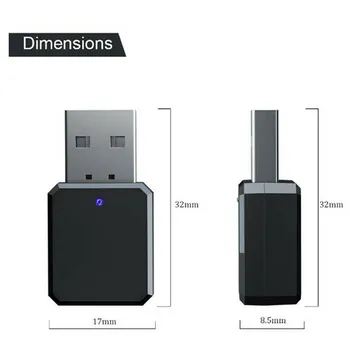 KN318 vezeték nélküli 5.1 audio vevő adó adapterek 3,5 mm-es AUX USB adaptáló eszköz autózenéhez Audio Reciever kihangosító KN318 vezeték nélküli 5.1 audio vevő adó adapterek 3,5 mm-es AUX USB adaptáló eszköz autózenéhez Audio Reciever kihangosító 5