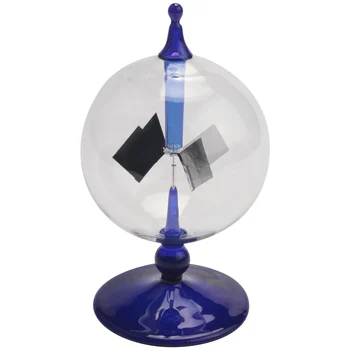 Kék napenergia Radiometer Napfény energia Görbe Forgó lapátok Szélmalom Ajándék Otthoni íróasztal dekoráció