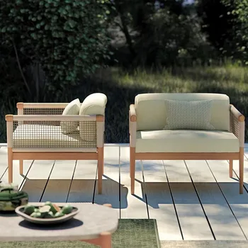 Kültéri rattan kanapé kombináció villa udvar kert szabadidő rattan szék szabadtéri erkély vízálló és fényvédő kültéri fu