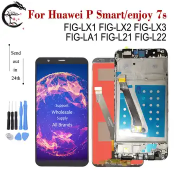 LCD kerettel Huawei P Smart / élvezze a 7s teljes képernyős érintőképernyős érintőképernyős digitalizáló szerelvényt FIG-LX1 LX2 LX3 ÁBRA-LA1 L21 L22 LCD