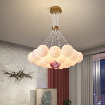 Modern 3D Hold LED csillár Étkezősziget Bubble Ball függő lámpa Nappali dekoráció Felfüggesztés Világítótestek