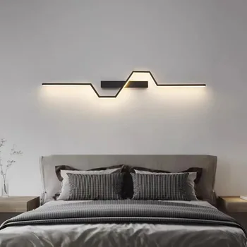 Modern minimalista fali lámpa Nappali TV kanapé háttérfal Hosszú szalag fali lámpa hálószoba éjjeli lámpa vonal LED fali lámpa