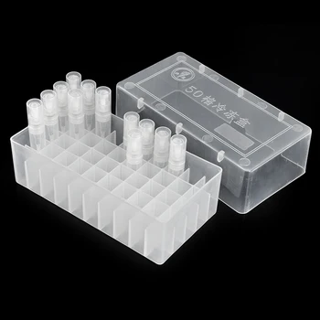 Műanyag doboz hordozható parfümös üveg kijelző polc 52 * 77 * 146mm Könnyen megfogalmazható parfümkör átmérője 12.5mm fagyasztócső doboz