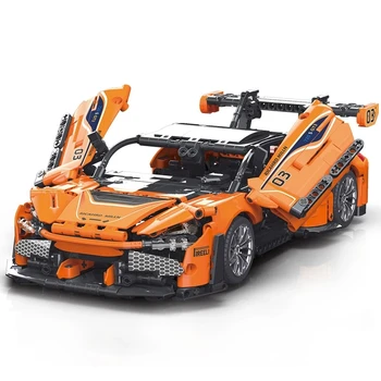 Műszaki bajnok narancssárga 720S Speed Racing jármű építőelem City Sport autó modell kockák Játékok fiúknak születésnapi ajándék MOC