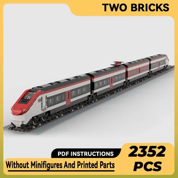 Műszaki Moc Bricks City Car Model Swiss High Speed Train moduláris építőelemek Ajándékok Játékok gyerekeknek DIY készletek összeszerelése