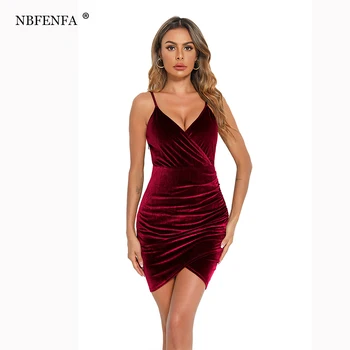 NBFENFA Short Vent szexi fekete lány báli ruhák 2023 Luxus bársony könnyű női koktélruhák születésnapi partira