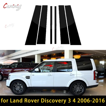 New Hot 6PCS fényes fekete polírozott oszloposzlopok a Land Rover Discovery 3 4 2006-2016 ablakdíszítő fedél BC oszlop matrica