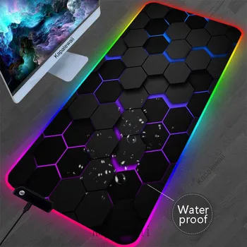 RGB színes geometriai művészeti egérpad játék laptop játék egér szőnyeg vízálló egérpad коврик для мыши asztali szőnyeg LED billentyűzet
