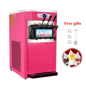  rózsaszín színű lágy fagylaltgép 3 íz fagylaltkészítő kereskedelmi fagylaltkészítő gép 900W