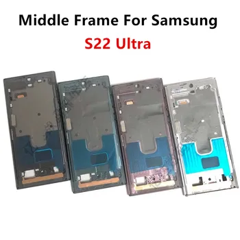 Samsung Galaxy S22 Ultra S908 esetén Középső keret ház alaplap LCD előlap Keret Csere Javítás Pótalkatrészek + oldalsó gombok US AU