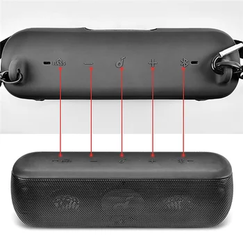 szilikon tok Anker Soundcore Motion+ Bluetooth hangszóróhoz vízálló gumi utazási hordtasak karabinerrel (fekete) szilikon tok Anker Soundcore Motion+ Bluetooth hangszóróhoz vízálló gumi utazási hordtasak karabinerrel (fekete) 2