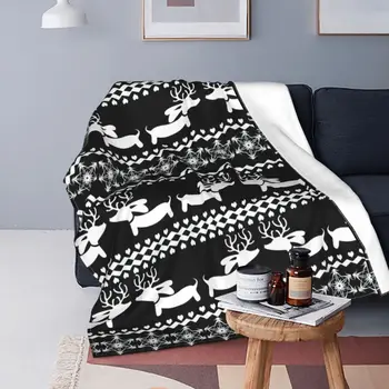 Tacskó csúnya pulóver hópelyhek takaró flanel négyévszakos kutya többfunkciós ultrapuha takaró otthoni irodai paplanhoz