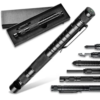 Taktikai toll önvédelmi tollakhoz LED taktikai zseblámpaGolyóstollAblaküveg-megszakító multifunkciós toll túlélési felszereléshez