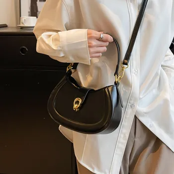 Toptrends nyereg kis hónalj váll cossbody táskák nőknek 2023 Trend Designer rövid fogantyújú félhold PU bőr kézitáskák
