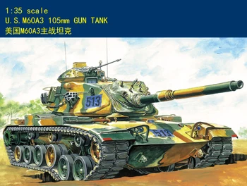 Trombitás 80108 1/35 méretarányú amerikai M60A3 páncélozott harckocsi összeszerelő modellépítő készletek motorral