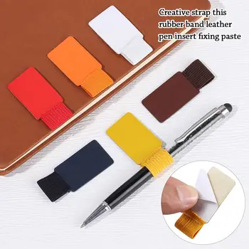 Többszínű öntapadó tollkapcsok Rugalmas hurok bőr ceruzatartó Hordozható notebook kiegészítők Irodai iskolai írószerek