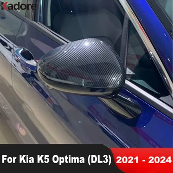 Visszapillantó tükörfedél burkolat Kia K5 Optima DL3 2021 2022 2023 2024 szénszálas autó oldalsó szárnytükrök sapka fedő tartozékok