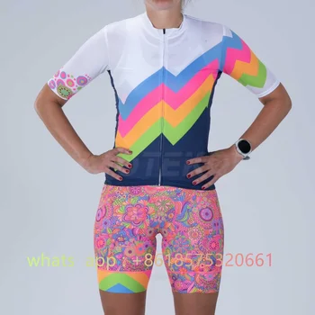 Zootekoi New Women rövid ujjú kerékpáros mez öltöny Triatlon nyári lélegző vállpántos rövidnadrág öltöny Roupa Maillot Ciclismo