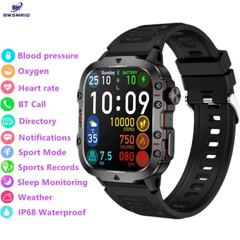 Új férfi intelligens óra Bluetooth hívás IP68 vízálló vérnyomás pulzusszám alvásfigyelés Kültéri sport okosóra férfiak